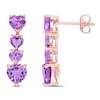 Thumbnail Image 1 of Natural Amethyst Heart Drop Earrings 10K Rose Gold