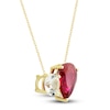 Thumbnail Image 2 of White Lab-Created Sapphire & Lab-Created Ruby Pendant Necklace 10K Yellow Gold 18&quot;