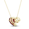 Thumbnail Image 3 of White Lab-Created Sapphire & Lab-Created Ruby Pendant Necklace 10K Yellow Gold 18&quot;