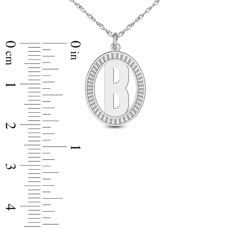 Main Image 2 of Initial Pendant Necklace 10K White Gold 18&quot;