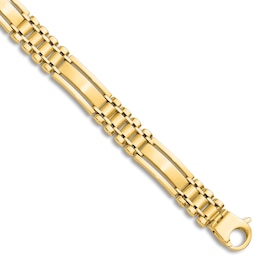 Men's High-Polish Hollow Link Bracelet 14K Yellow Gold 8.5&quot;
