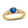 Thumbnail Image 1 of Natural Blue Sapphire Ring Diamond Accents 14K Yellow Gold