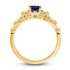 Thumbnail Image 2 of Natural Blue Sapphire Ring Diamond Accents 14K Yellow Gold