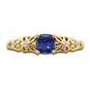 Thumbnail Image 3 of Natural Blue Sapphire Ring Diamond Accents 14K Yellow Gold