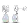 Thumbnail Image 0 of Y-Knot Natural Opal Dangle Earrings 1/15 ct tw Diamonds 14K White Gold