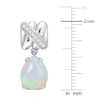 Thumbnail Image 1 of Y-Knot Natural Opal Dangle Earrings 1/15 ct tw Diamonds 14K White Gold