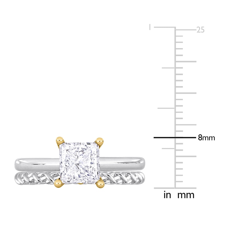 Y-Knot Diamond Bridal Set 1 ct tw Princess 14K White Gold (I/I1)