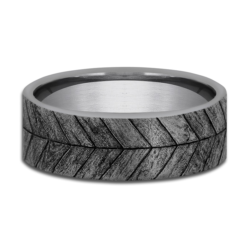 Main Image 3 of Chevron Wedding Band Grey Tantalum 7.5mm