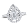 Thumbnail Image 0 of Diamond Ring 7/8 ct tw Round/Baguette/Pear 14K White Gold