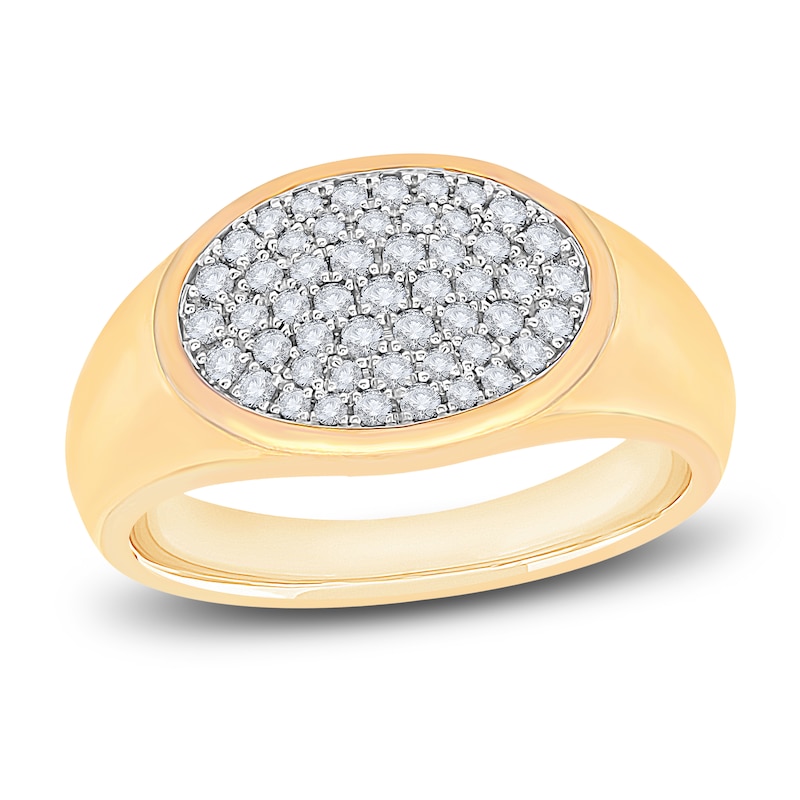 Main Image 1 of Men's Diamond Ring 1/2 ct tw Round 14K Yellow Gold