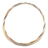 Thumbnail Image 0 of Italia D'Oro Diamond-Cut Triple Omega Chain Necklace 14K Tri-Tone Gold 17"