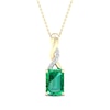 Thumbnail Image 1 of Natural Emerald Necklace Diamond Accent 14K Yellow Gold 18&quot;