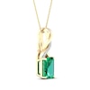 Thumbnail Image 2 of Natural Emerald Necklace Diamond Accent 14K Yellow Gold 18&quot;