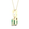 Thumbnail Image 3 of Natural Emerald Necklace Diamond Accent 14K Yellow Gold 18&quot;