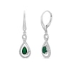 Thumbnail Image 1 of Natural Emerald Earrings 1/5 ct tw Diamonds Round 14K White Gold