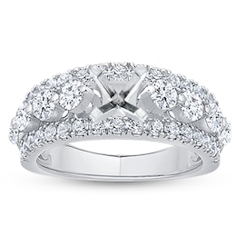 Diamond Engagement Ring Setting 1-3/4 ct tw Round 18K White Gold