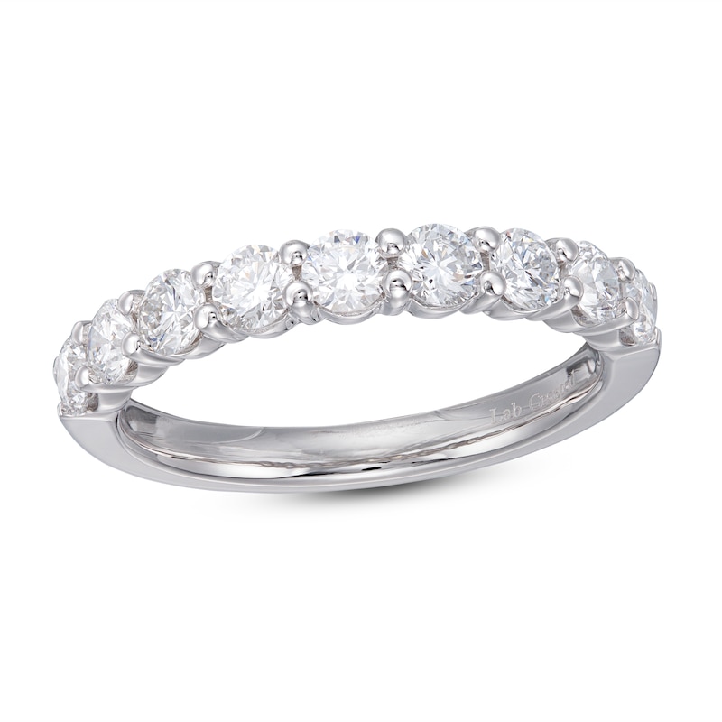 Main Image 1 of Lab-Created Diamond Anniversary Band 1 ct tw Round 14K White Gold