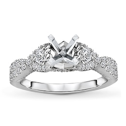 Diamond Engagement Ring Setting 1/2 ct tw Round 14K White Gold