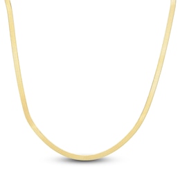 Solid Herringbone Chain Necklace 14K Yellow Gold 24&quot; 4.6mm