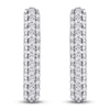 Thumbnail Image 1 of Diamond J-Hoop Earrings 1/2 ct tw Round 14K White Gold