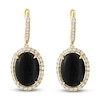 Thumbnail Image 1 of LALI Jewels Natural Onyx & Diamond Drop Earrings 5/8 ct tw 14K Yellow Gold