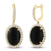 Thumbnail Image 2 of LALI Jewels Natural Onyx & Diamond Drop Earrings 5/8 ct tw 14K Yellow Gold