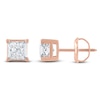 Thumbnail Image 0 of Certified Princess-Cut Diamond Solitaire Stud Earrings 3/4 ct tw 14K Rose Gold (I/I1)