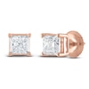 Thumbnail Image 1 of Certified Princess-Cut Diamond Solitaire Stud Earrings 3/4 ct tw 14K Rose Gold (I/I1)