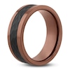 Thumbnail Image 1 of Men's Hammered Wedding Band Black & Brown Ion-Plated Tungsten Carbide 8mm