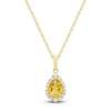 Thumbnail Image 1 of Pear-Shaped Natural Citrine & Diamond Necklace 1/6 ct tw 10K Yellow Gold 18&quot;