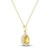 Thumbnail Image 2 of Pear-Shaped Natural Citrine & Diamond Necklace 1/6 ct tw 10K Yellow Gold 18&quot;