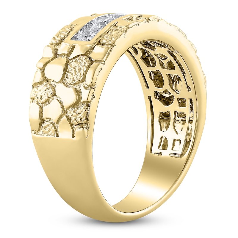 Main Image 2 of Men's Diamond Nugget Anniversary Band 1/2 ct tw 14K Yellow Gold