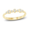 Thumbnail Image 0 of Certified Diamond Baguette & Round-Cut Anniversary Ring 1/8 ct tw 14K Yellow Gold
