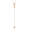 Thumbnail Image 3 of Shy Creation Diamond Graduated Halo Y-Drop Necklace 1/4 ct tw 14K Rose Gold 18&quot; SC55002608