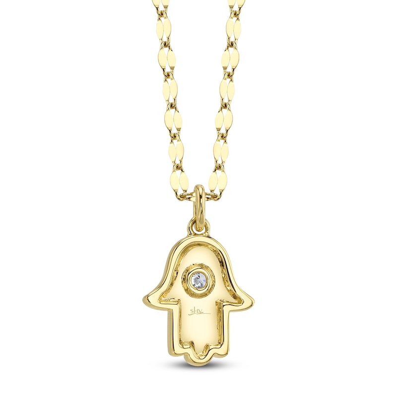 Main Image 3 of Shy Creation Diamond Accent Hamsa Necklace 14K Yellow Gold SC55025612