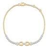 Thumbnail Image 1 of Diamond Linked Teardrops Bracelet 1/4 ct tw 10K Yellow Gold 7.5&quot;