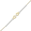 Thumbnail Image 2 of Diamond Linked Teardrops Bracelet 1/4 ct tw 10K Yellow Gold 7.5&quot;