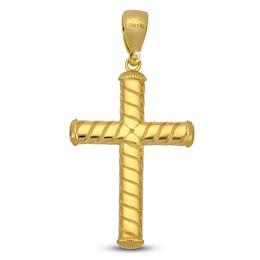 Italia D'Oro Men's Cross Charm 14K Yellow Gold