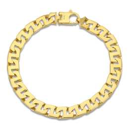 Italia D'Oro Men's Solid Greek Key Link Bracelet 8mm 14K Yellow Gold 8.5&quot;