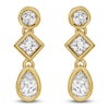 Thumbnail Image 0 of Blue Nile X Jared Pear, Princess & Round-Cut Three-Stone Drop Earrings 1 ct tw 14K Yellow Gold