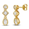 Thumbnail Image 1 of Blue Nile X Jared Pear, Princess & Round-Cut Three-Stone Drop Earrings 1 ct tw 14K Yellow Gold