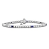 Thumbnail Image 0 of Blue Nile X Jared Baguette-Cut Natural Blue Sapphire & Diamond Tennis Bracelet 2 ct tw 14K White Gold 7"