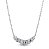 Thumbnail Image 2 of Blue Nile X Jared Natural Blue Sapphire & Diamond Graduated Smile Necklace 1/2 ct tw 14K White Gold 18"