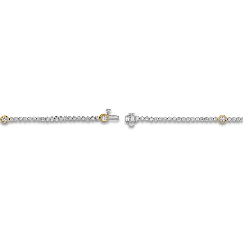 Blue Nile X Jared Diamond Bezel-Set Station Tennis Bracelet 2 ct tw 14K Two-Tone Gold 7"