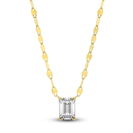 Blue Nile X Jared Emerald-Cut Diamond Valentino Chain Necklace 1 ct tw 14K Yellow Gold 18&quot;