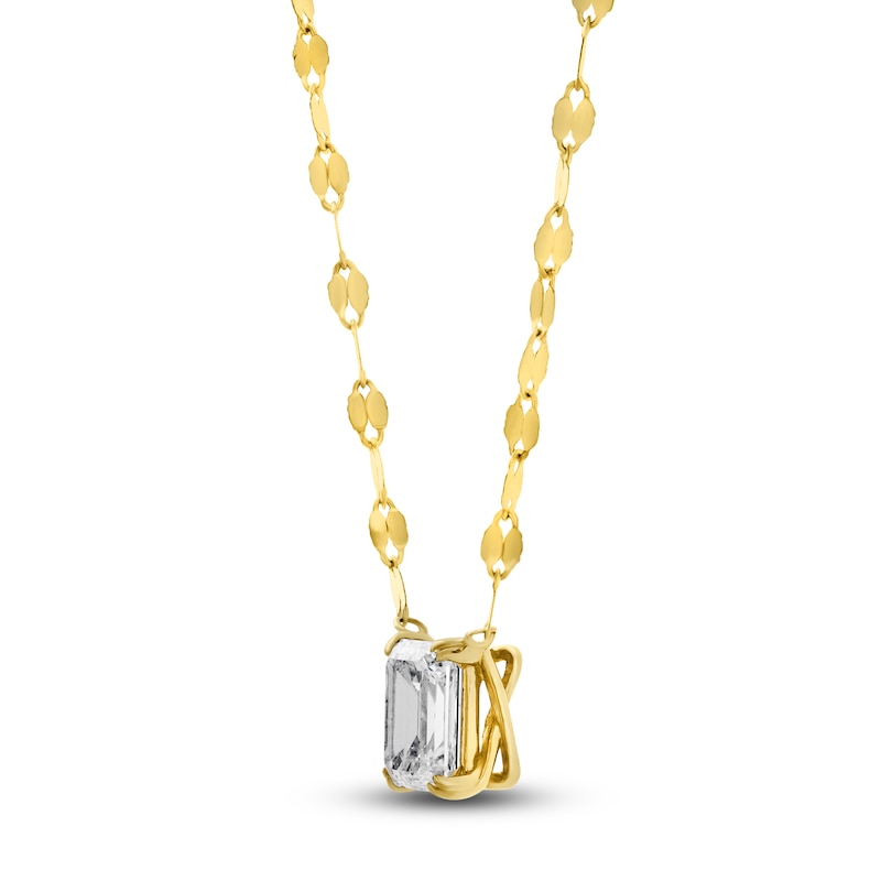 Blue Nile X Jared Emerald-Cut Diamond Valentino Chain Necklace 1 ct tw 14K Yellow Gold 18"