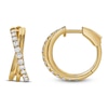 Thumbnail Image 2 of Blue Nile X Jared Diamond Crossover Huggie Hoop Earrings 1 ct tw 14K Yellow Gold