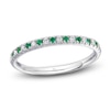 Thumbnail Image 1 of Shy Creation Natural Emerald & Diamond Ring 1/10 ct tw 14K White Gold SC55025934Z7