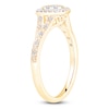 Thumbnail Image 2 of Multi-Diamond Cushion Halo Promise Ring 1/3 ct tw 10K Yellow Gold