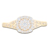 Thumbnail Image 3 of Multi-Diamond Cushion Halo Promise Ring 1/3 ct tw 10K Yellow Gold